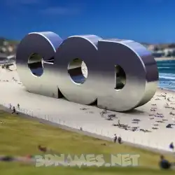 god in Bondi Beach style - 3D name wallpaper