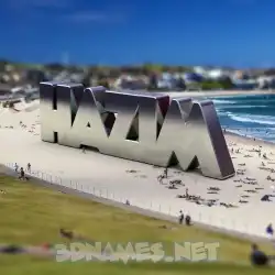 hazim in Bondi Beach style - 3D name wallpaper
