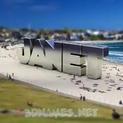 janet in Bondi Beach style - 3D name wallpaper