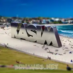 kasim in Bondi Beach style - 3D name wallpaper