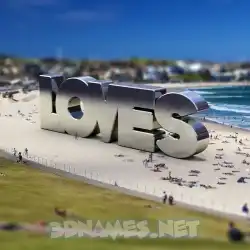 loves in Bondi Beach style - 3D name wallpaper