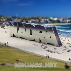 nadra in Bondi Beach style - 3D name wallpaper
