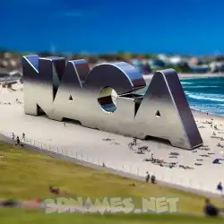 naga in Bondi Beach style - 3D name wallpaper