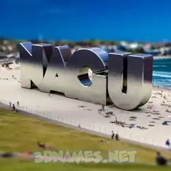 nagu in Bondi Beach style - 3D name wallpaper
