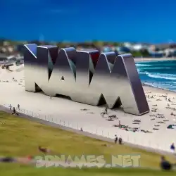 naim in Bondi Beach style - 3D name wallpaper