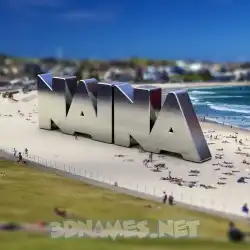 naina in Bondi Beach style - 3D name wallpaper