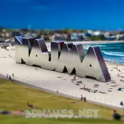 najma in Bondi Beach style - 3D name wallpaper