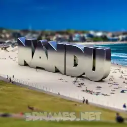 nandu in Bondi Beach style - 3D name wallpaper