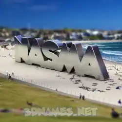 nasma in Bondi Beach style - 3D name wallpaper