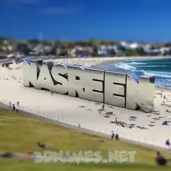 nasreen in Bondi Beach style - 3D name wallpaper