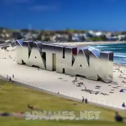 nathan in Bondi Beach style - 3D name wallpaper