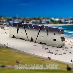 nawab in Bondi Beach style - 3D name wallpaper