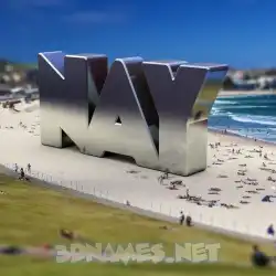 nay in Bondi Beach style - 3D name wallpaper