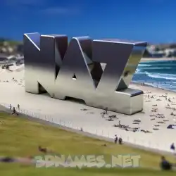 naz in Bondi Beach style - 3D name wallpaper
