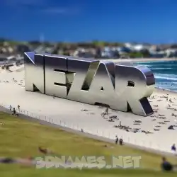 nezar in Bondi Beach style - 3D name wallpaper