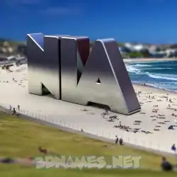 nia in Bondi Beach style - 3D name wallpaper
