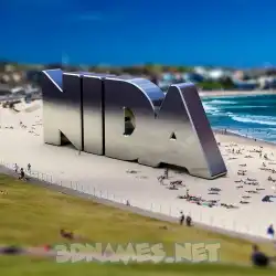 nida in Bondi Beach style - 3D name wallpaper