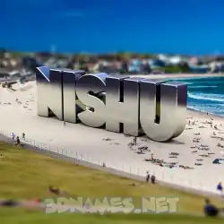 nishu in Bondi Beach style - 3D name wallpaper