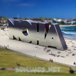 noha in Bondi Beach style - 3D name wallpaper