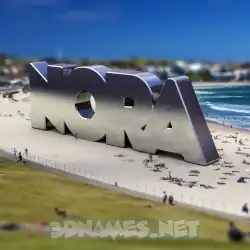 nora in Bondi Beach style - 3D name wallpaper