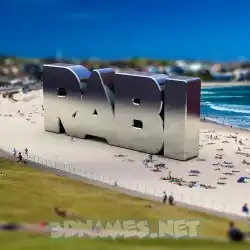 rabi in Bondi Beach style - 3D name wallpaper