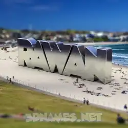 rawan in Bondi Beach style - 3D name wallpaper