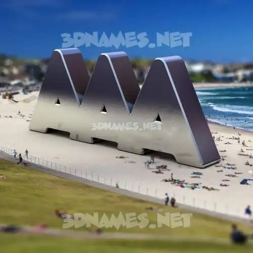 aaa in Bondi Beach style - 3D name wallpaper