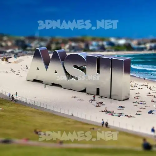 aashi in Bondi Beach style - 3D name wallpaper