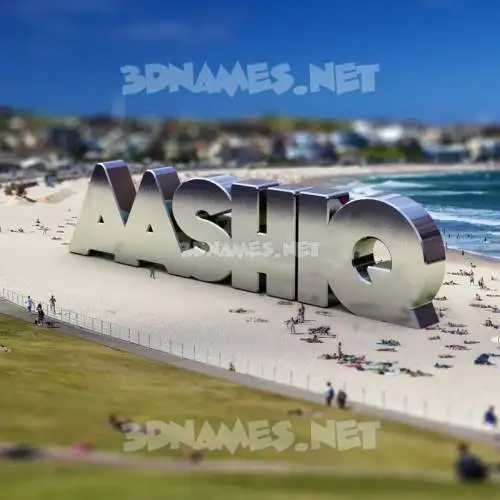 aashiq in Bondi Beach style - 3D name wallpaper