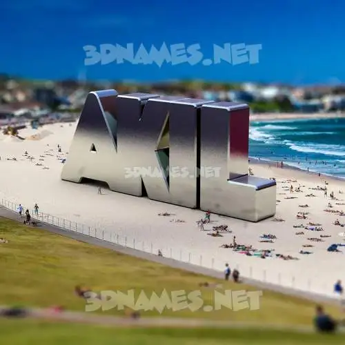akil in Bondi Beach style - 3D name wallpaper