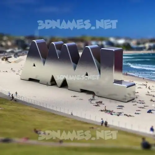 amal in Bondi Beach style - 3D name wallpaper