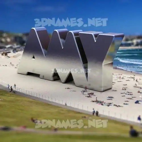 amy in Bondi Beach style - 3D name wallpaper