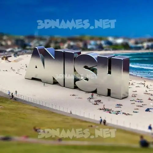 anish in Bondi Beach style - 3D name wallpaper