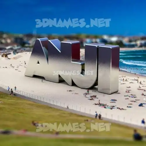 anji in Bondi Beach style - 3D name wallpaper
