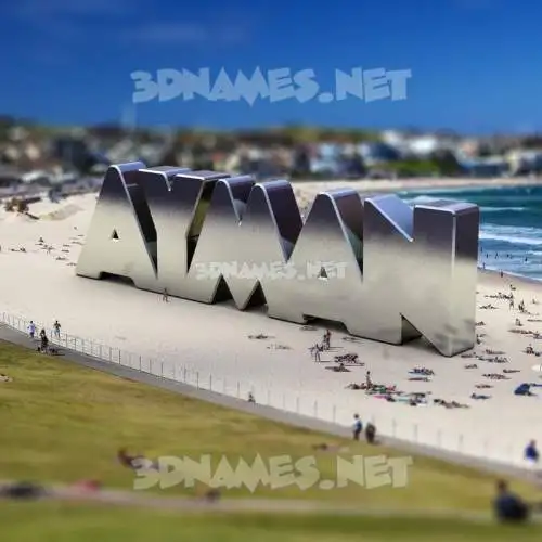 ayman in Bondi Beach style - 3D name wallpaper
