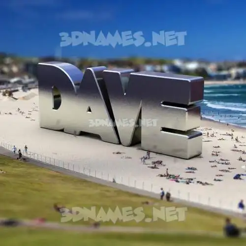 dave in Bondi Beach style - 3D name wallpaper