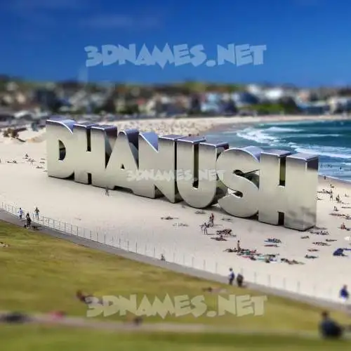 dhanush in Bondi Beach style - 3D name wallpaper