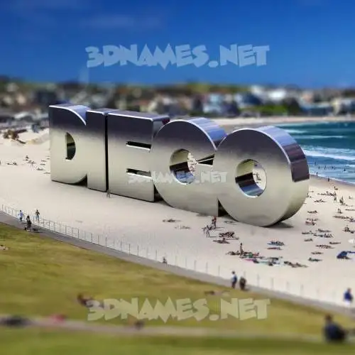 diego in Bondi Beach style - 3D name wallpaper