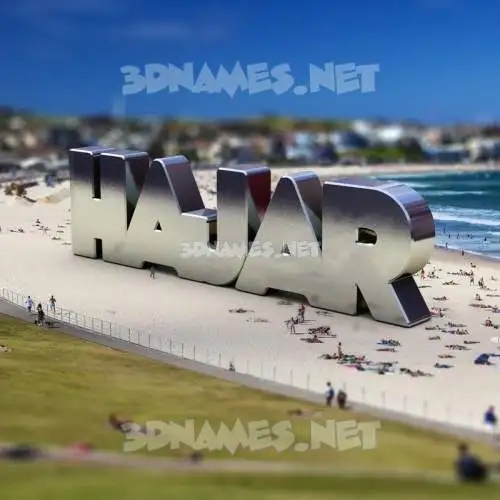 hajar in Bondi Beach style - 3D name wallpaper