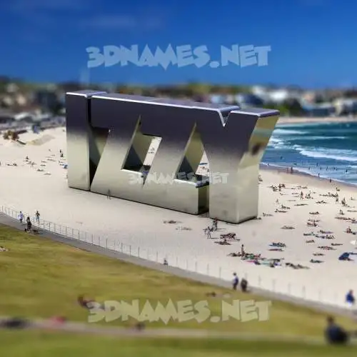 izzy in Bondi Beach style - 3D name wallpaper