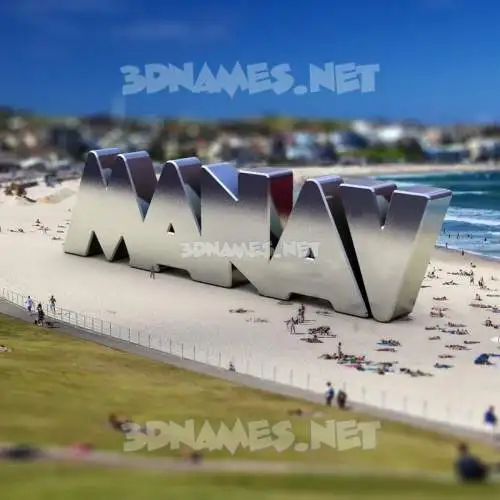 manav in Bondi Beach style - 3D name wallpaper