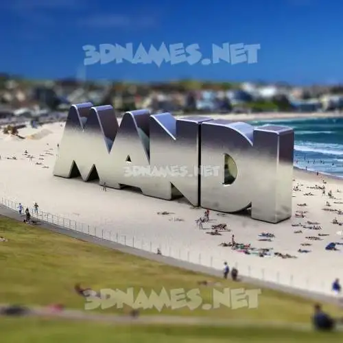 mandi in Bondi Beach style - 3D name wallpaper