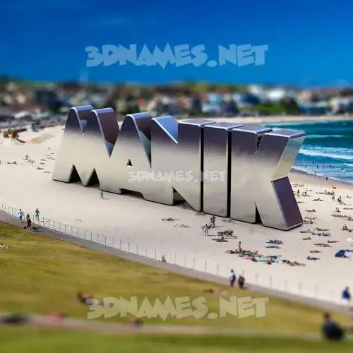 manik in Bondi Beach style - 3D name wallpaper