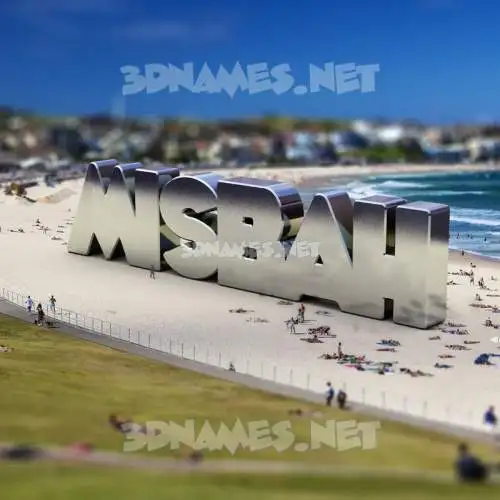 misbah in Bondi Beach style - 3D name wallpaper