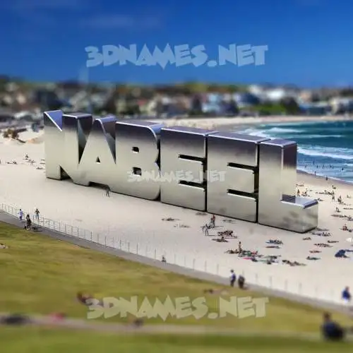 nabeel in Bondi Beach style - 3D name wallpaper