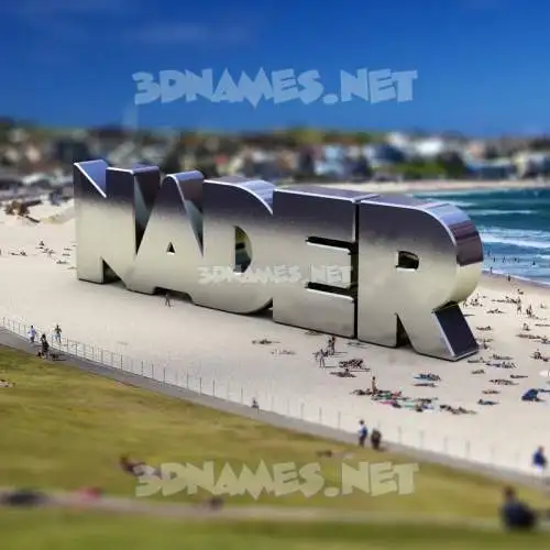 nader in Bondi Beach style - 3D name wallpaper