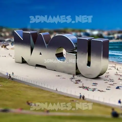 nagu in Bondi Beach style - 3D name wallpaper