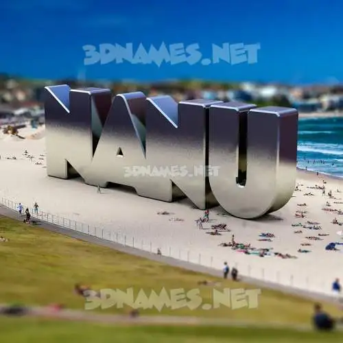 nanu in Bondi Beach style - 3D name wallpaper