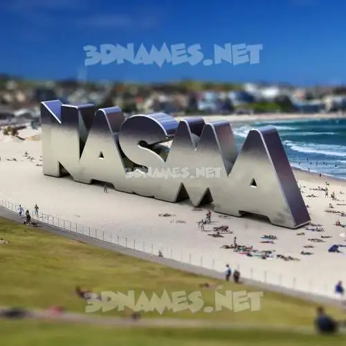 nasma in Bondi Beach style - 3D name wallpaper