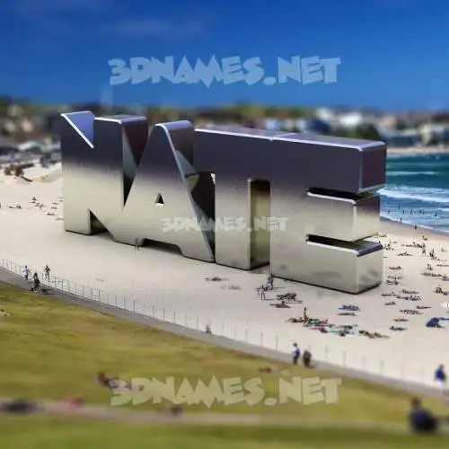 nate in Bondi Beach style - 3D name wallpaper